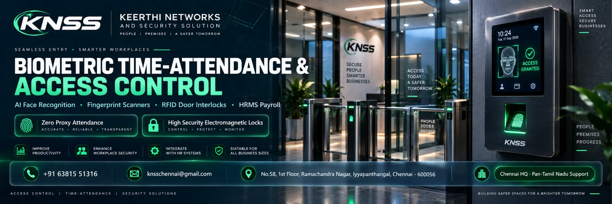 Keerthi Networks - Biometric Time Attendance & Fingerprint Face Recognition Access Control Chennai